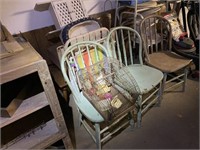 3 Antique Chairs, Bird Cage, Lawnchairs,etc.
