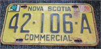 Nova Scotia License Plate Commercial Vehicle