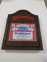BUDWEISER Dart Board Wood Case With Board & Darts
