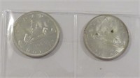 Canada Silver $1 Dollar Coins 1965 & 1966