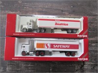 Herpa Safeway & Beatrice HO Scale Miniture Trucks