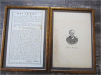 1864 Civil War Obituary 6th Main Regiment Document