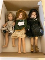 3 Vintage Composition Dolls