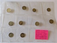 SILVER Canada 10 Cent Dimes Coins 1939 - 1967