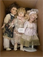 4 Porcelain Collector Dolls