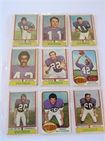 1970 Lot 9 NFL Football Cards Vikings Topps OLD