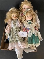 4 Porcelain Collector Dolls