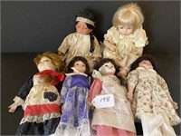 6-Porcelain Collector Dolls