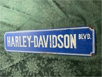 HARLEY DAVIDSON BLVD METAL SIGN