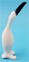 Baleen and ivory carving of an arctic bird 4"