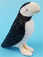 Scrimmed ivory carving of a puffin, 2.5"