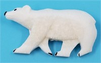 Fred Mayac ivory pin of a polar bear 2.25"