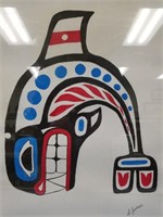 J. James original watercolor of Tlingit killer wha