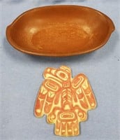 Lot of 2: Porcelain Tlingit Beetle and a potlatch