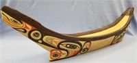 Tlingit style canoe has been repaired 34" long imp