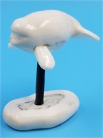 Ivory seal with baleen peg on ivory base 2.5"    (