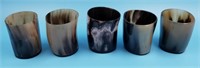 Lot of 5 drinking cups made from horn    (N 33)