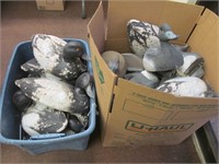 Plastic & styrofoam duck decoys lot