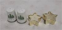 Ceramic Salt & Pepper Shakers/ Star Candles