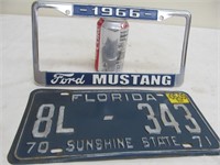 1971 Florida license plate w. 1966 Ford frame
