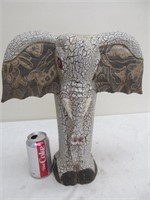 Crackle paint wood elephant statue