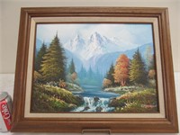 Orig oil on canvas, mountain, Chapman, 12x16