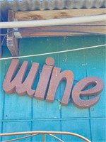 Three dimensional wine sign. About 20” x 10”
