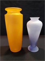 2 Frosted Glass Vases