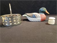 Duck, Metal Weave Basket & Insulater