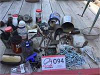 Assortment of Bolts, Screws, Pulleys