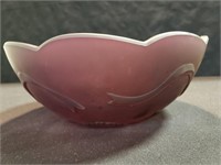 Gorgeous Purple Frosted Glass Bowl