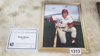 PETE ROSE SIGNED WITH COA (CHARLIE HUSTLE)