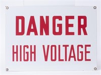 Vintage ‘Danger High Voltage’ Porcelain Sign