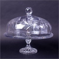 Vintage Crystal Cake Stand With Dome Lid