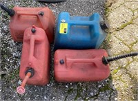 Lot of assorted gas cans