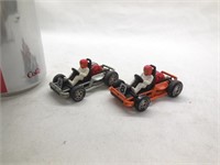 (2) Darda Go-Kart Pull Back Toy Made in Germany