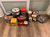 Large lot of collectible tins