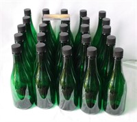 (25) 14oz Green Plastic Bottles w/Lids