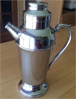 Vintage Metal Carafe Pitcher with screw lid spout