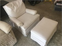 White Reclining Chair & Ottoman