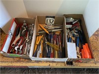 3 Boxes Asst Tools, Punches, Chisels,