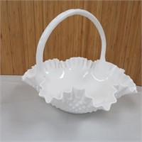 Fenton Milkglass Basket Dish