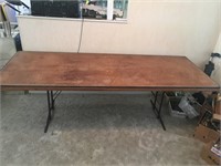 8’ Long Wood Folding Table