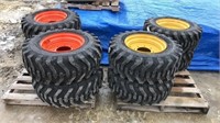 12.5-16 Skid Steer Tires on Rims