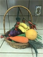 Fabric Fruit w/ Basket