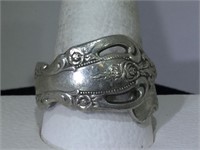 Vintage Sterling Silver Spoon Ring - adjustable