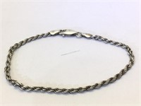 Sterling Silver Rope Chain bracelet - 7 in