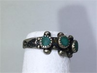 Sterling Silver SW ring with Turquoise - size 2 -