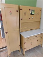 Hoosier style kitchen cabinet & side cabinet