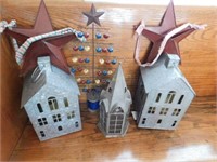 tin houses & tree decorations
